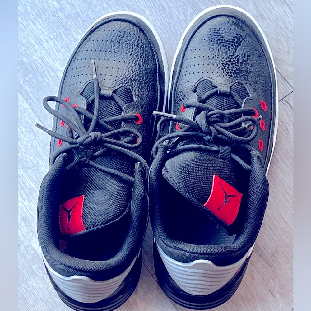 7Y basketball shoes in red and black - GUC - son outgrew them